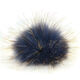 Lana Grossa Pompon futrzany Finnraccoon | 151-stalowo - niebieski/naturalny