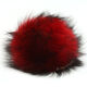 Lana Grossa Pompon futrzany Lis Bicolor | 306-czerwony /czarny