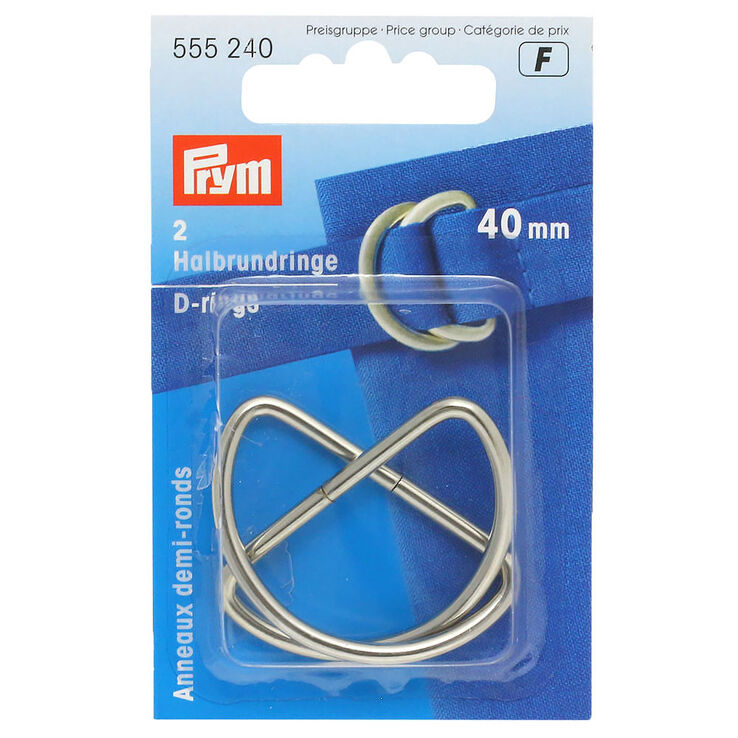 Prym 2 półokrągłe pierścienie 40mm | 240-srebro