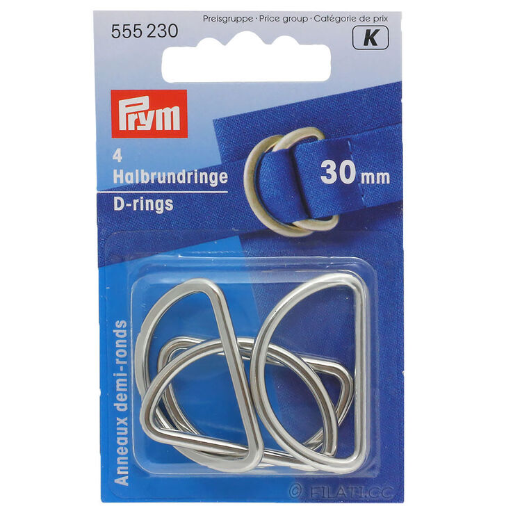 Lana Grossa Pierścienie półokrągłe 555230/30mm | 230-srebro
