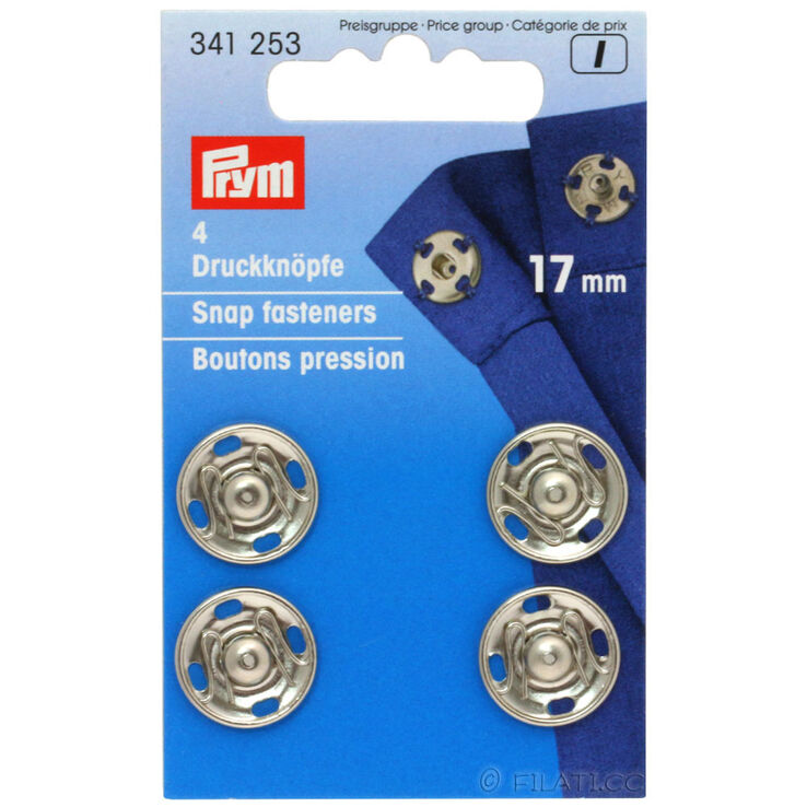Prym Zatrzaski 17mm | 01-srebro