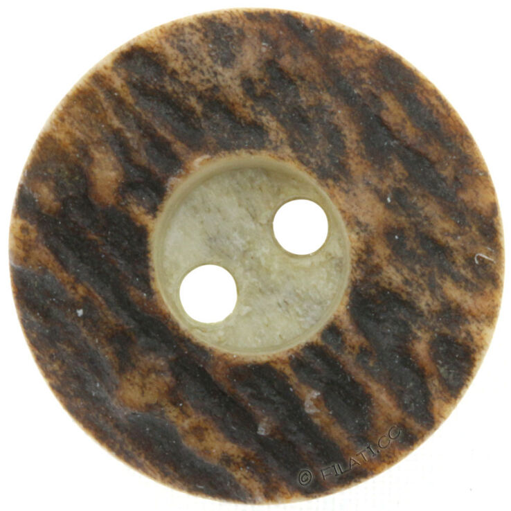Union Knopf Guzik z rogu jelenia 2-otworowy 20mm | 22-ciemny brąz