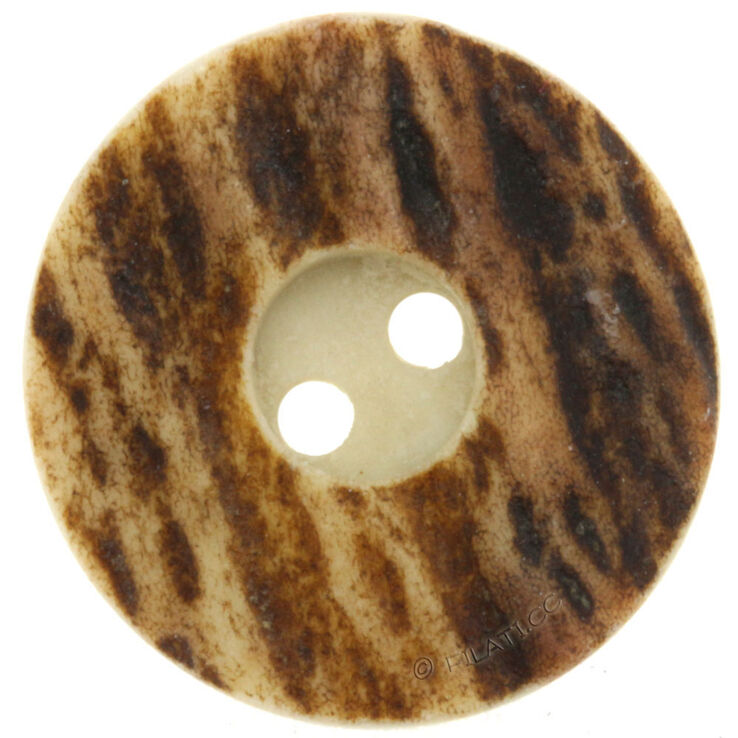 Union Knopf Guzik z rogu jelenia 2-otworowy 23mm | 22-ciemny brąz