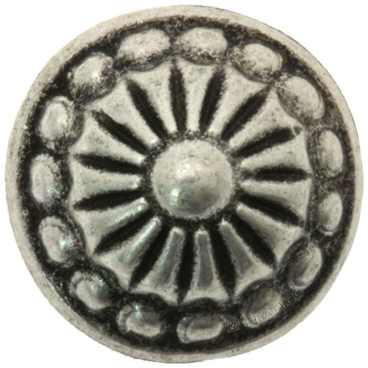 Union Knopf Guzik metalowy z oczkiem posrebrzany 12mm | 83-srebro