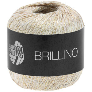 Lana Grossa BRILLINO | 09-biały/złoto