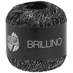 Lana Grossa BRILLINO | 13-czarny/srebro