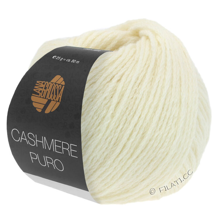 Lana Grossa CASHMERE PURO | 01-surowa biel