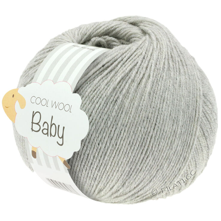 Lana Grossa COOL WOOL Baby Uni/Print 50g | 206-jasnoszary Marmurkowu