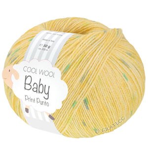 Lana Grossa COOL WOOL Baby Uni/Print 50g | 374-cytrusowy żółty/żółty/turkus/majowa zieleń