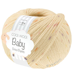 Lana Grossa COOL WOOL Baby Uni/Print 50g | 375-jasnożółty/żółty/Pomarańczowy/fioletowy/róża