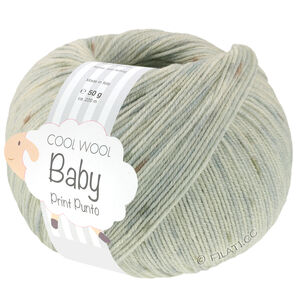 Lana Grossa COOL WOOL Baby Uni/Print 50g | 376-srebrnoszary/Taupe/jasnoszary