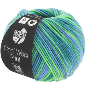 Lana Grossa COOL WOOL  Print | 757-turkus/petrol/niebieskie niebo/jasnozielony