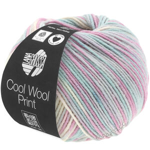 Lana Grossa COOL WOOL  Print | 792-jasnoszary/mięta/liliowy/jasnoróżowy