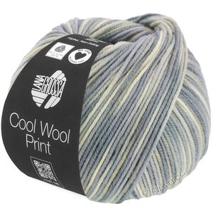 Lana Grossa COOL WOOL  Print | 829-surowa biel/srebrnoszary/jasnoszary/szary