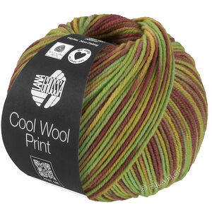 Lana Grossa COOL WOOL  Print | 839-pistacja/jasnozielony/musztardowy /mauve
