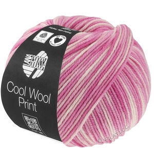 Lana Grossa COOL WOOL  Print | 842-róża/fuksja/ecru