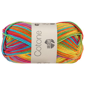 Lana Grossa COTONE  Print/Spray/Mouliné | 306-żółty/Pomarańczowy/turkus/zielony/koral/fiolet