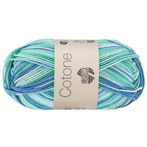 Lana Grossa COTONE  Print/Spray/Mouliné | 312-lodowy błękit/jasnoturkusowy/niebieski