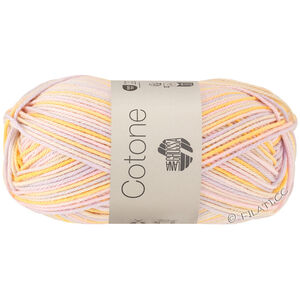 Lana Grossa COTONE  Print/Spray/Mouliné | 357-jasnożółty/miękki fioletowy/rosé/ecru