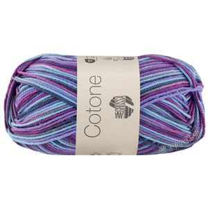 Lana Grossa COTONE  Print/Spray/Mouliné | 362-fiolet/fioletowy/ciemna benzyna/turkus