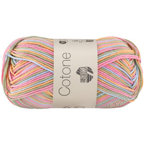 Lana Grossa COTONE  Print/Spray/Mouliné | 365-brzoskwinia/rosé/lodowy błękit/jasnozielony
