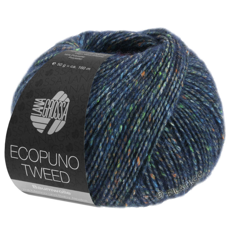 Lana Grossa ECOPUNO Tweed | 301-ciemny niebieski Marmurkowu