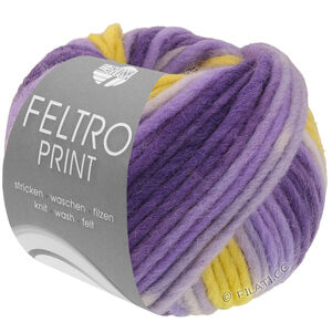 Lana Grossa FELTRO Print | 1316-fioletowy/ciemny fiolet/musztardowy 