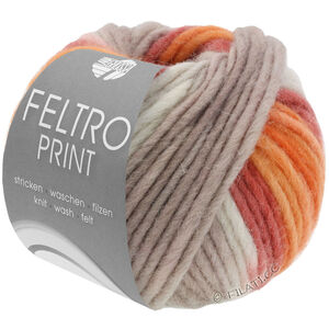 Lana Grossa FELTRO Print | 0394-beżowy/Taupe/rdza /Pomarańczowy