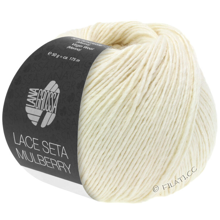 Lana Grossa LACE SETA MULBERRY | 01-biały
