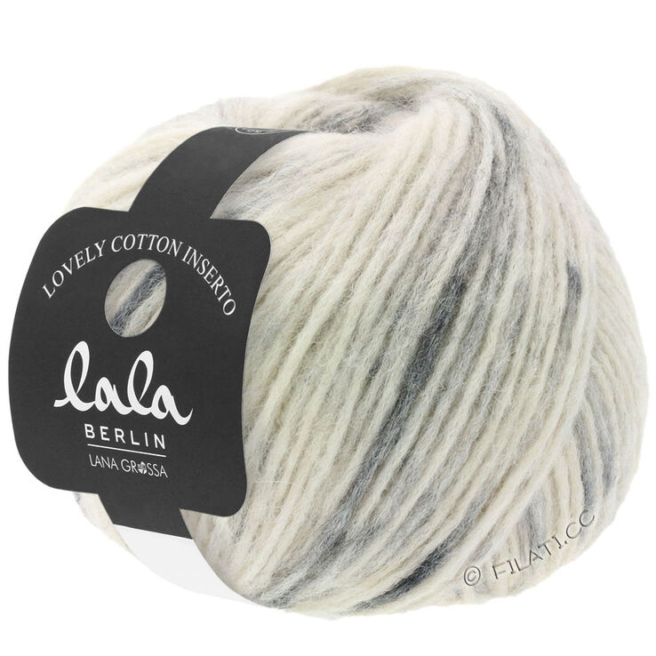 Lana Grossa LOVELY COTTON Inserto (lala BERLIN) | 101-surowa biel/szary
