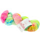Lana Grossa MEILENWEIT 100g Merino Hand-dyed | 301-surowa biel/neonowy żółty /ciemna benzyna/czerwony /malina