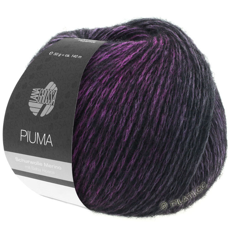 Lana Grossa PIUMA | 01-fioletowy/pastelowy różowy /czarny
