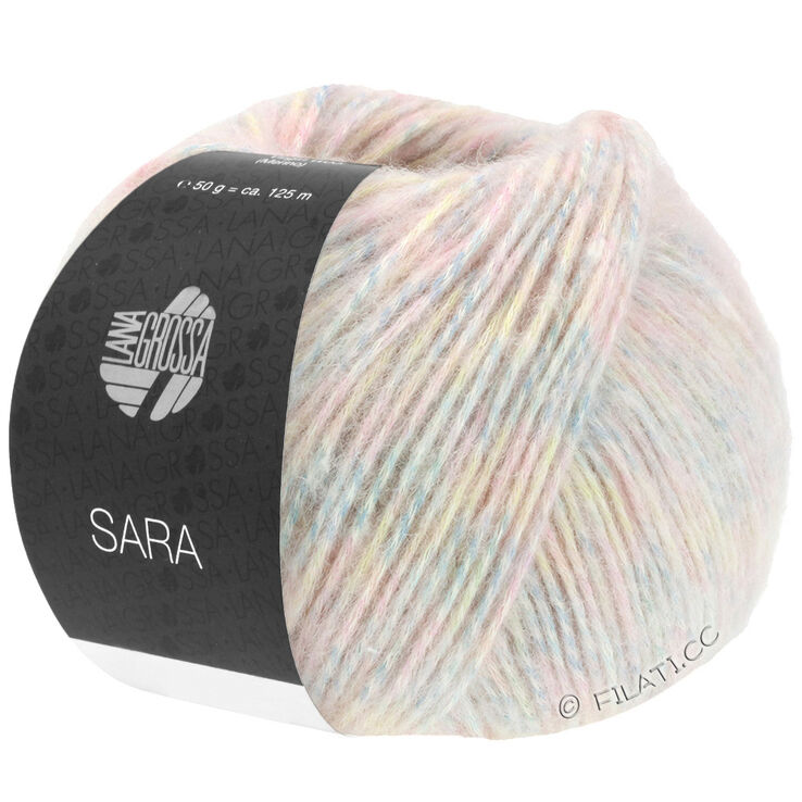 Lana Grossa SARA | 23-rosé/wanilia/pastelowy niebieski Marmurkowu