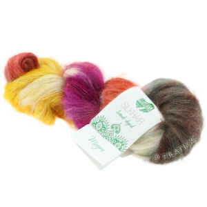 Lana Grossa SILKHAIR Hand-dyed | 608-ciemny szary/ecru/terakota/żółty/czerwono fioletowy 