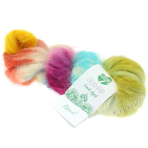 Lana Grossa SILKHAIR Hand-dyed | 609-ecru/jasnoszary/jasno niebieski/żółty/terakota/czerwono fioletowy /ciemny szary