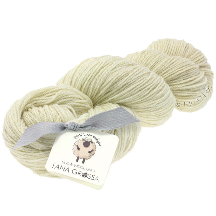 Lana Grossa SLOW WOOL LINO | 01-surowa biel