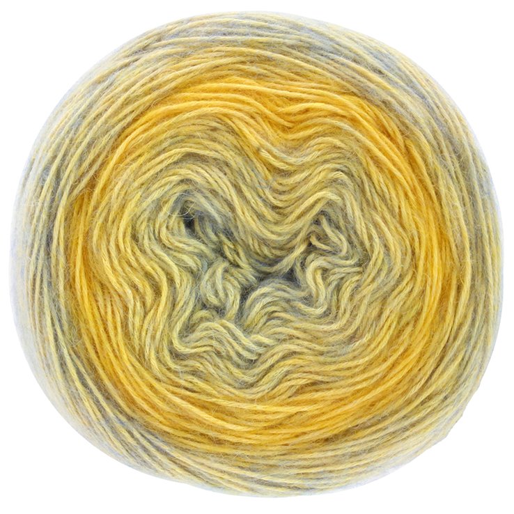 Lana Grossa ECOPUNO Dégradé | 404-żółty/jasnoszary