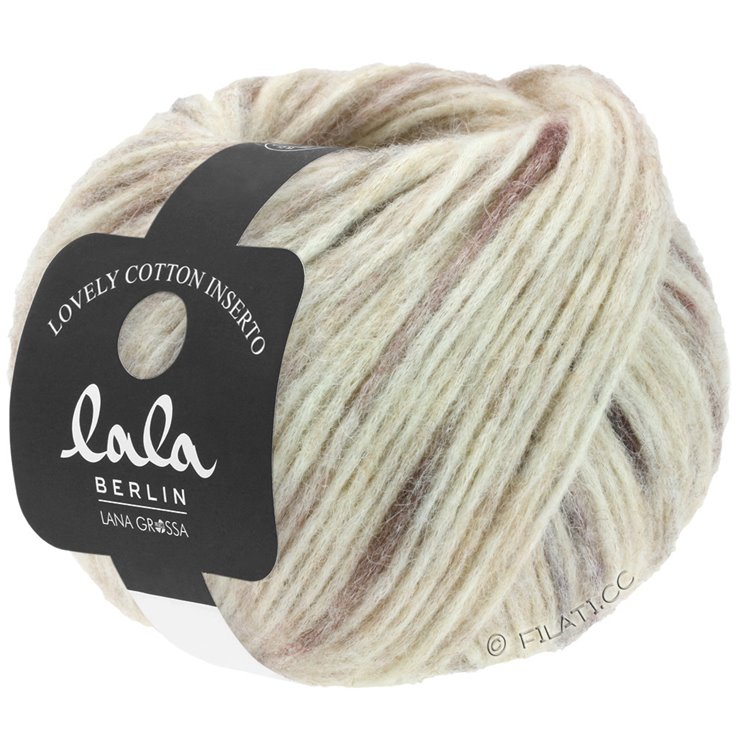 Lana Grossa LOVELY COTTON Inserto (lala BERLIN) | 108-surowa biel/camelowy/jeżyna